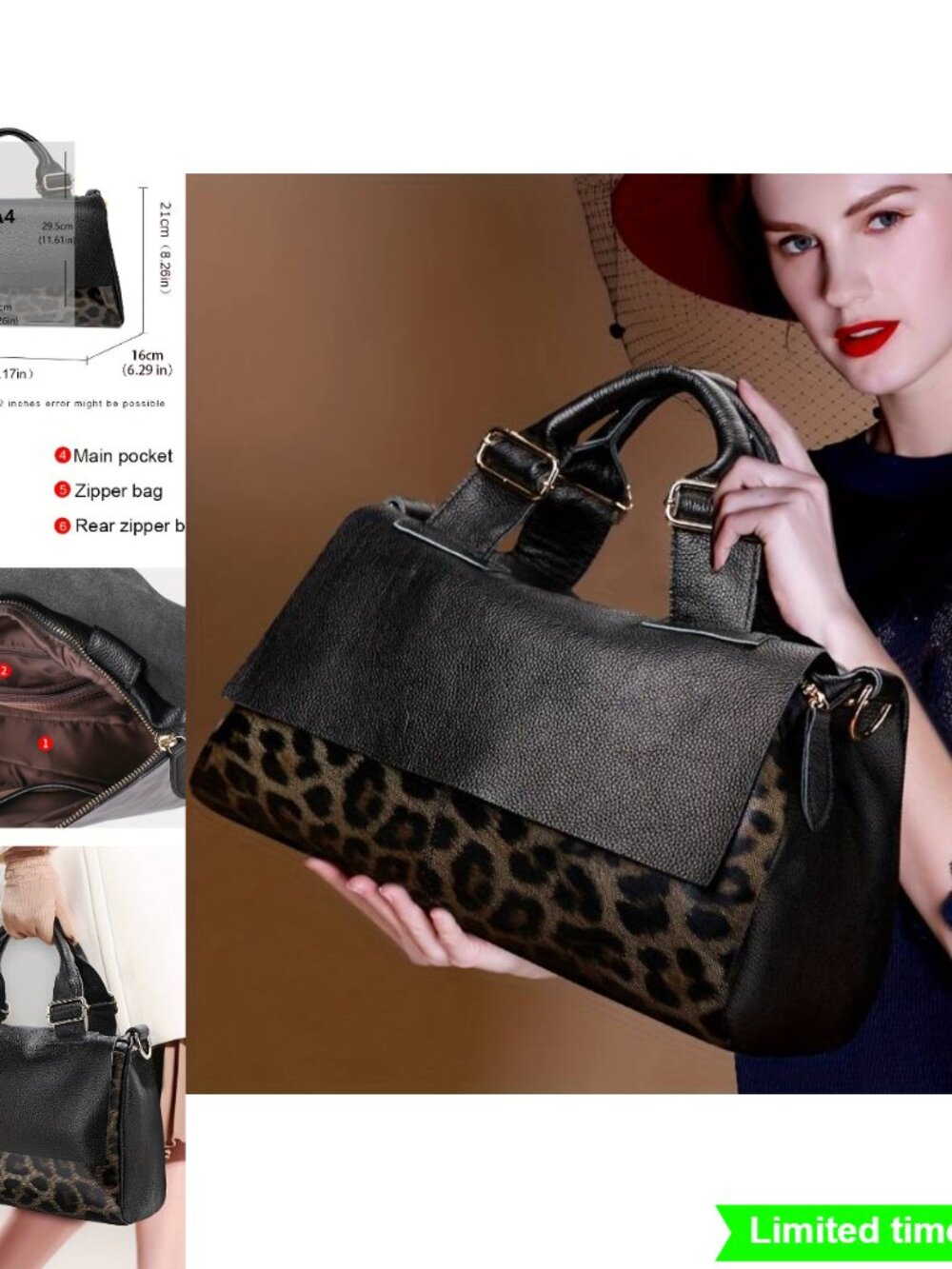 Genuine Leather Handheld Pillow Bag Crossbody Shoulder Bag